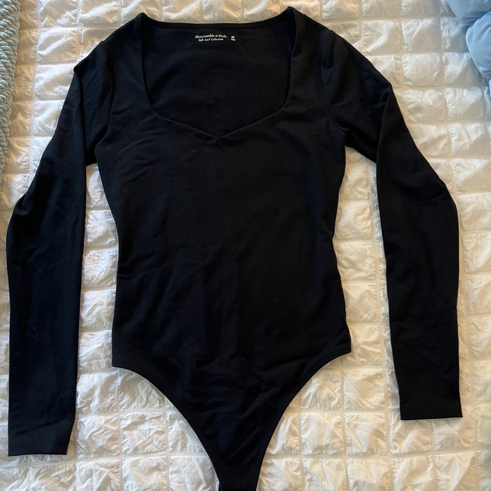 Abercrombie & Fitch Black long sleeve bodysuit